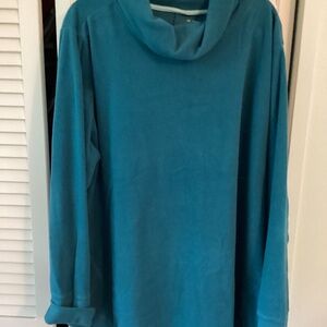 Cowl neck teal tunic